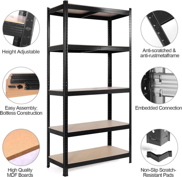 Pack 20 Estantes Negros 150x70x30 - Imagen 5