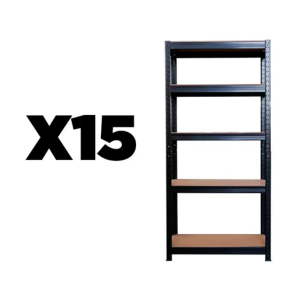 Pack 15 Estantes Negros 150x70x30