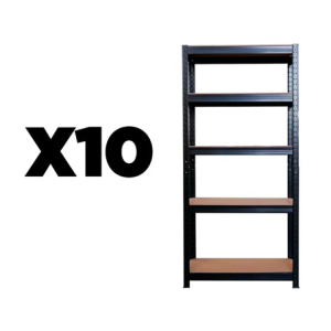 Pack 10 Estantes Negros 150x70x30