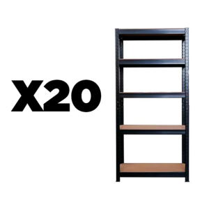 Pack 20 Estantes Negros 150x70x30
